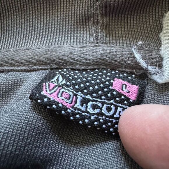 Volcom Women's Graphic Print Drawstring Long Sleeve Pullover Hoodie Gray Large - Picture 5 of 11